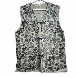 Woolrich Gray Leaf Pattern Vest